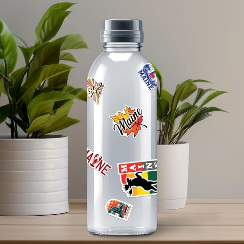 Maine State Vinyl Travel Stickers Set - Waterproof Decals for Laptops, Water Bottles, Cars & More