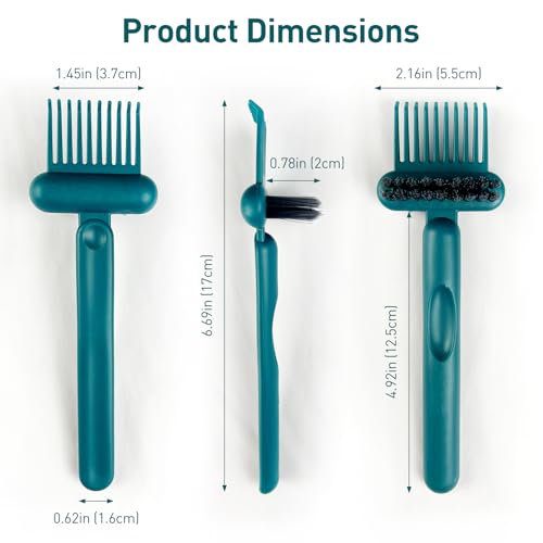 Jaasuee 2-in-1 Hair Brush Cleaning Tool, Green Hairbrush Cleaner Rake