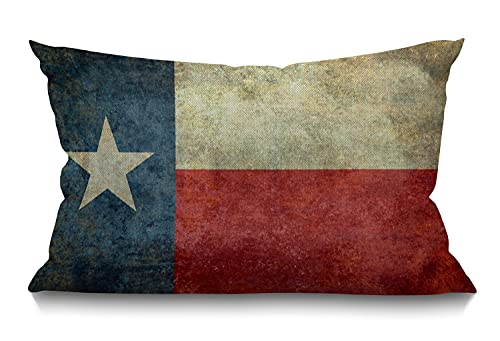 Texas Flag Farmhouse Throw Pillow Cover, 12x20 Inch - Md021