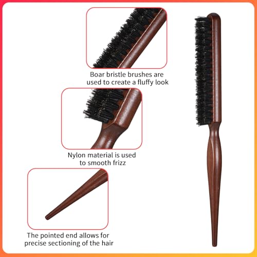 4-Piece Hair Teasing Comb Set Professional Volume Styling Tools with Rat Tail