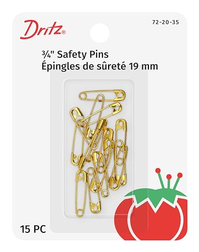 Dritz Safety Pins Size 00 (15-Count) - Brass, Rust Resistant