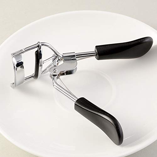 Eyelash Curler and Makeup Brush Kit Black Portable Beauty Set
