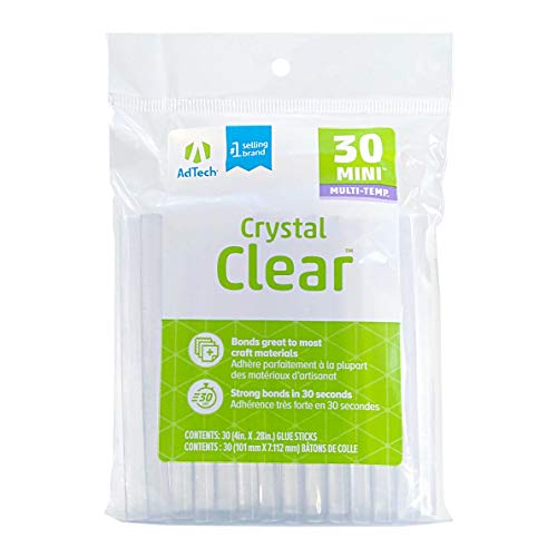 AdTech Mini Hot Glue Sticks - 4" Clear, 30 Pack for All Materials