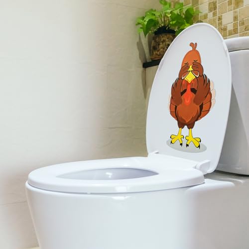 Thanksgiving Toilet Seat Stickers - 6 Pcs Fall Designs