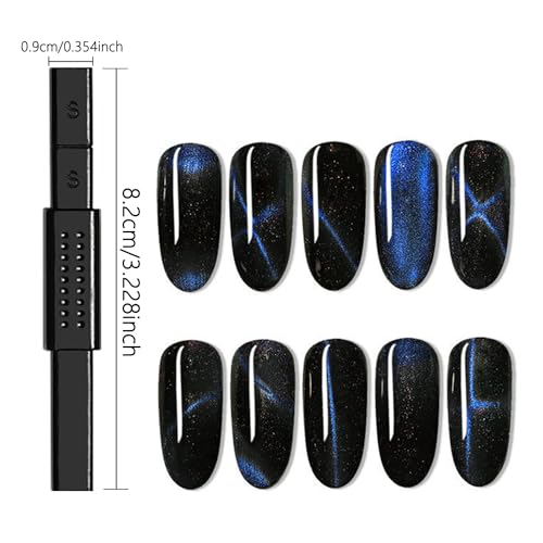 8-Piece Cat Eye Nail Magnet Kit - Magnetic Sticks & Design Tools for Gel Polish