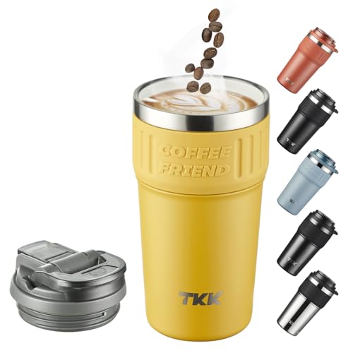 Insulated Coffee Mug with Ceramic Coating 21oz Travel Tumbler Yellow
