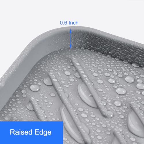 Kitchen Sink Sponge Holder with Drain Spout - 4.7" x 3.6" Grey
