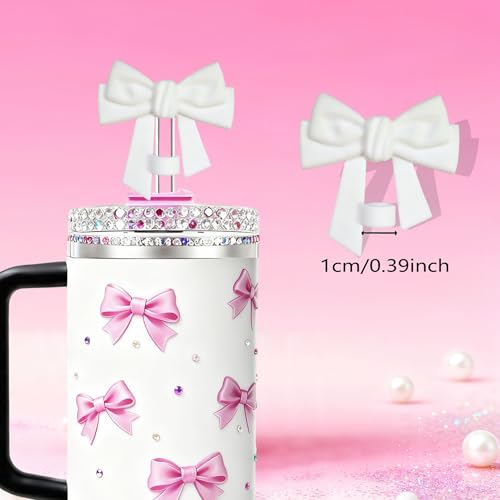 Diamond & Bow Silicone Straw Toppers for Stanley Cup 30/40oz