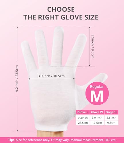 AIRSEE White Cotton Gloves for Moisturizing SPA and Eczema Treatment
