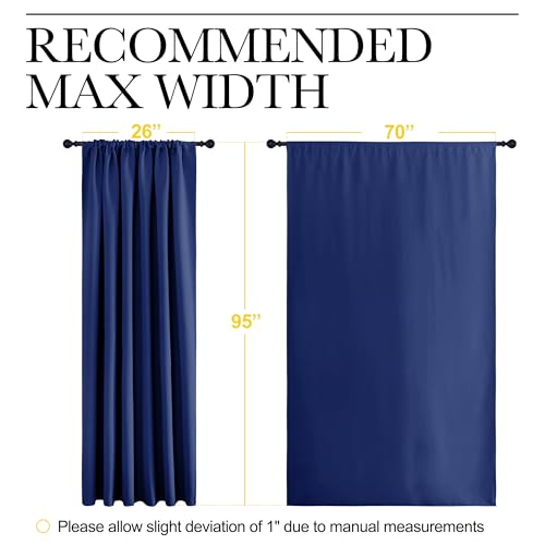 NICETOWN Blackout Curtains 2-Panel Set, 70"W x 95"L, Royal Blue Rod Pocket