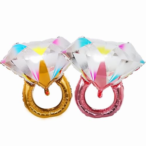 2 Pack Diamond Ring Balloons - 26 Inch Engagement Party Decor