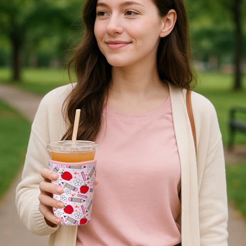 Reusable Insulated Neoprene Iced Coffee Cup Sleeve - Teacher Treasure