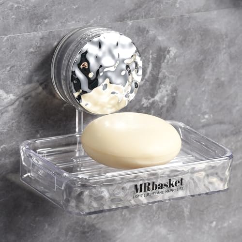 Suction Cup Soap Dish Holder - Wall Mounted Self-Draining Rack, 1 Piece
