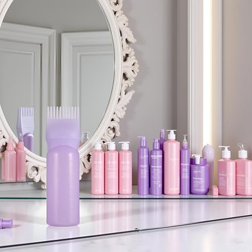 Root Comb Applicator Bottle for Hair Dye and Shampoo - 11oz Purple