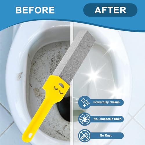 MEQHUO 10-Pack Pumice Stone Set with 2 Handles for Toilet & Grill Cleaning