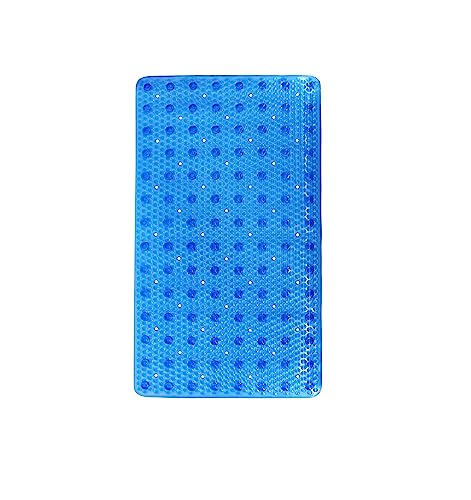Splash Home Non-Slip Bathtub Mat, 27" x 14", Blue - Durable PVC with 112 Suction Cups