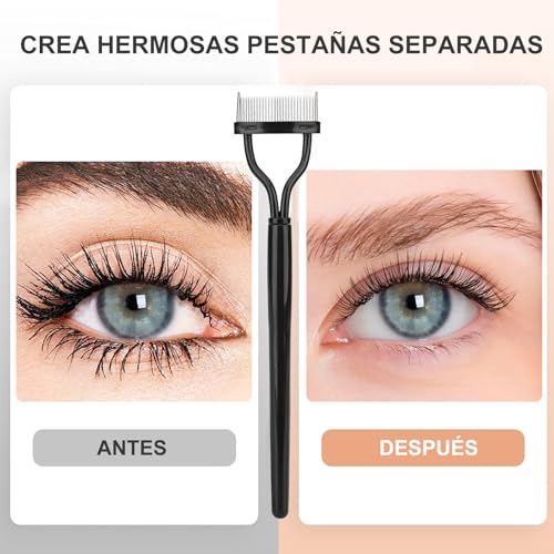 Yinhing Eyelash Comb and Eyebrow Brush with Stainless Steel Needles