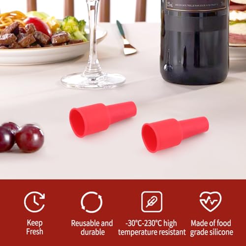 12 Silicone Wine Stoppers - Leak Proof Reusable Bottle Seals