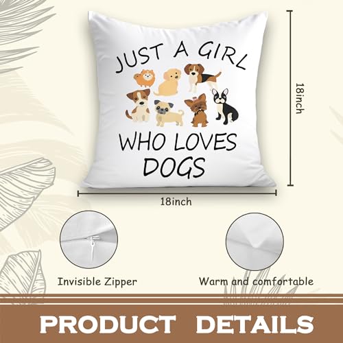 NATSUNO Dog Throw Pillow Cover - Soft Flannel Decorative Case 18x18 Inch