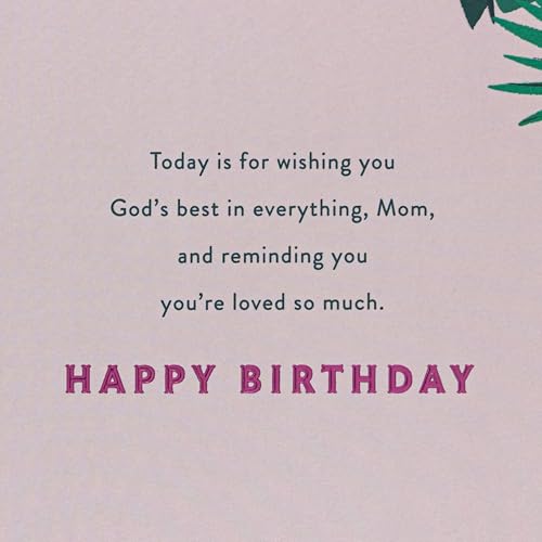 Religious Birthday Card for Mom - A Special Prayer with Tropical Leaves