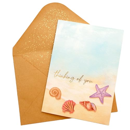 Thinking of You Greeting Card with Rose Gold Foil & Envelope - 5" x 7"