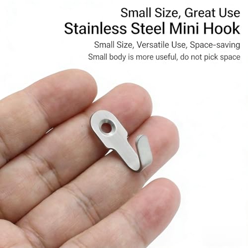 20 Pcs Stainless Steel J Hooks - Wall Mounted Hanging Hardware for Silver