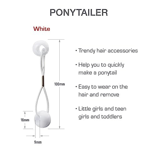 RED by Kiss 10-Piece 16mm Ball Hair Ties White Bubble Ponytail Holders