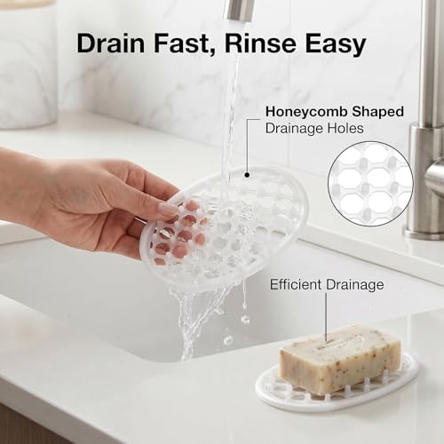 Silicone Soap Dish Set - Non-Slip, Efficient Drainage, 2 Pcs