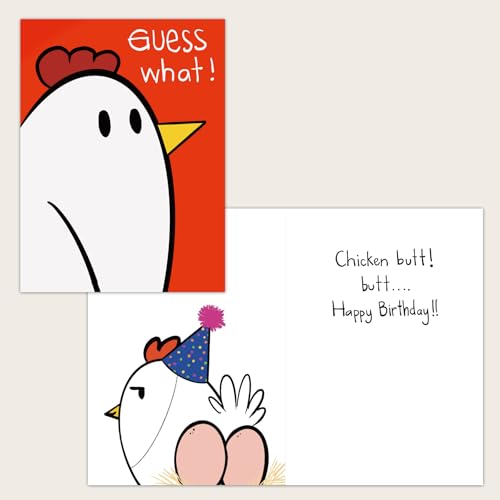 Funny Chicken Birthday Card for Kids - Hilarious 7-10 Year Olds