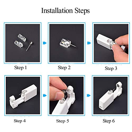 Self Ear Piercing Gun Kit 2 Pack Disposable Painless Gold Peas Studs