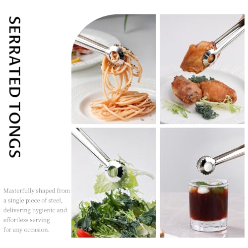 Kzovone 8-Pack 7-Inch Stainless Steel Serving Tongs