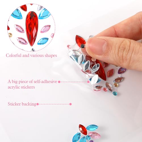 5 Sets Face Gems Self Adhesive Jewels for Festival Rave Makeup