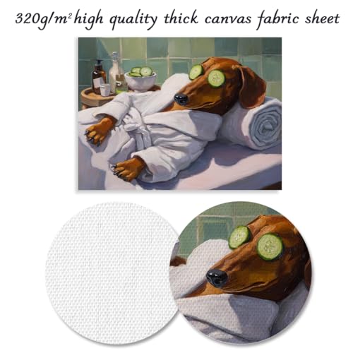 Funny Dog Wall Art - Relaxing Dachshund Canvas Print 12x16