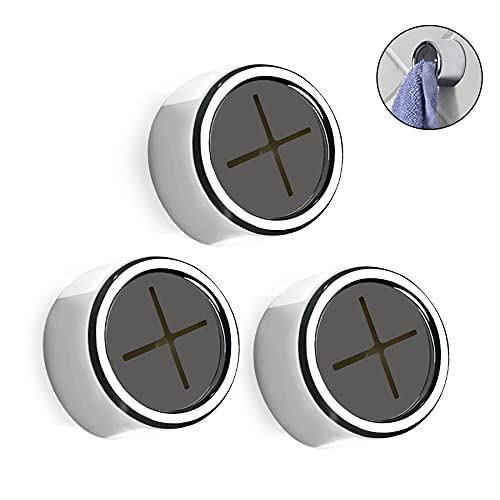 Philbinden 3-Piece Adhesive Towel Hooks - Chrome Round Dish Towel Holder