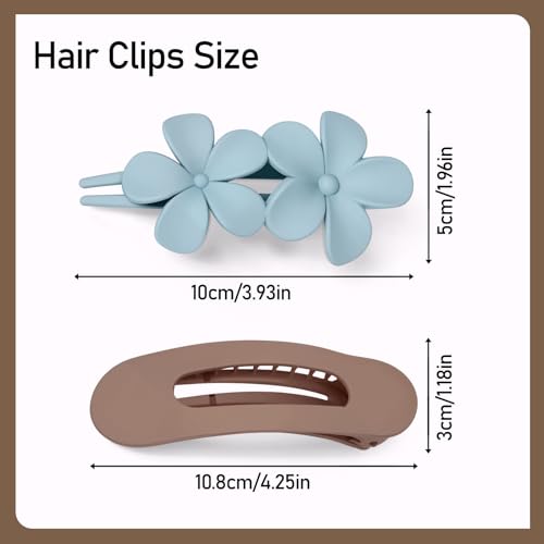 Acinnox 8-Piece Flat Hair Claw Clips Set Matte Hair Accessories