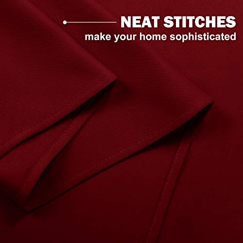 NICETOWN Burgundy Red Blackout Kitchen Window Curtains 42x36 in Pack of 2