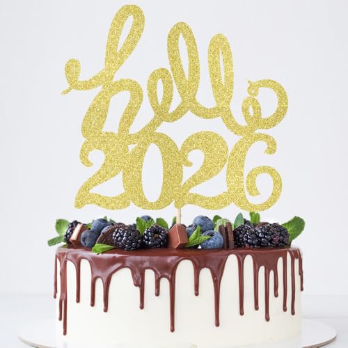 Hello 2025 Cake Topper - New Year Eve Party Decoration