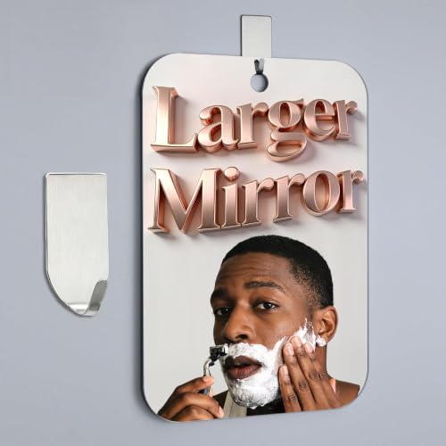 Fogless Shower Mirror for Shaving - 6x4 Inch Shatterproof Handheld Mirror