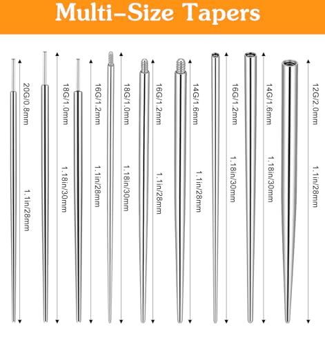 Thrymme Piercing Changing Tool Set - Stainless Steel Anti-Slip Jewelry Taper Kit with Guide Pins
