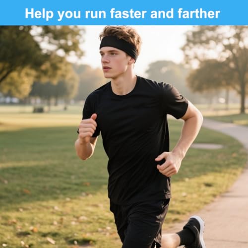 8 PCS Men's Sports Headbands & Sweat Bands, Made of Elastic and Cooling Fabric, Ideal Headbands for Men and Women's Running, Cycling, and Other Indoor and Outdoor Fitness Workouts