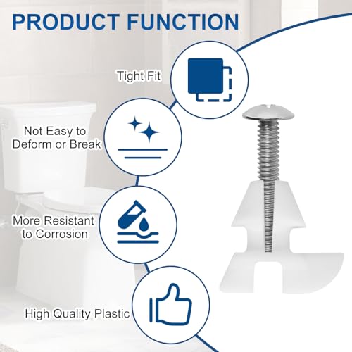 Kohler Toilet Seat Hardware Kit - Non-Slip, Rust-Resistant Bolts & Screws (2 Pack)
