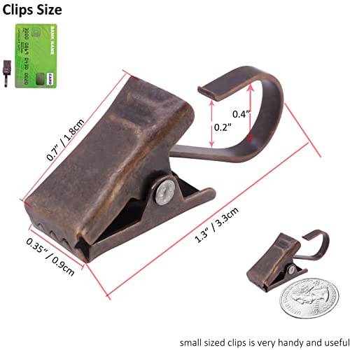 BIHRTC 50 Pack Copper Curtain Clips with Hooks - Durable Stainless Steel