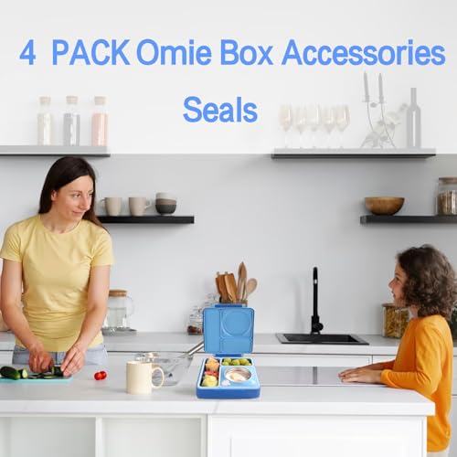 Orange 4-Pack Silicone Lid Seal Gaskets for OmieBox Bento Box