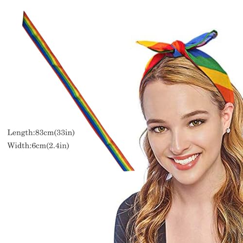Rainbow Pride Headband with Detachable Bow Festival Hair Accessory
