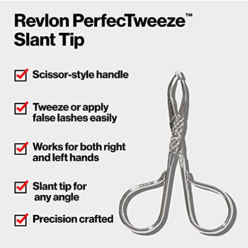 Revlon Perfectweeze Slant Tip Tweezer with Scissor-Style Handle