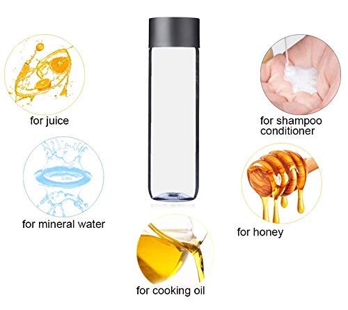 400ml Reusable Plastic Juice Bottles with Black Caps - Leak Proof & Wide Mouth