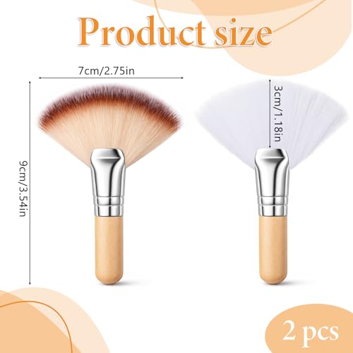 Twisina 2-Piece Fluffy Fan Makeup Brushes Soft Esthetician Face Tools