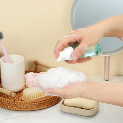 Vesslam 2 Pack Travel Foam Pump Bottle 60ml Clear Plastic Mousse Soap Dispenser