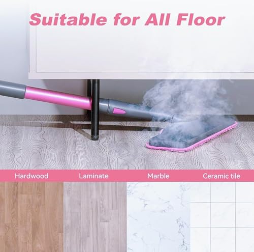Sgizoku Steam Mop Pads for Schenley & Dupray Cleaners - Pink 5 Pack