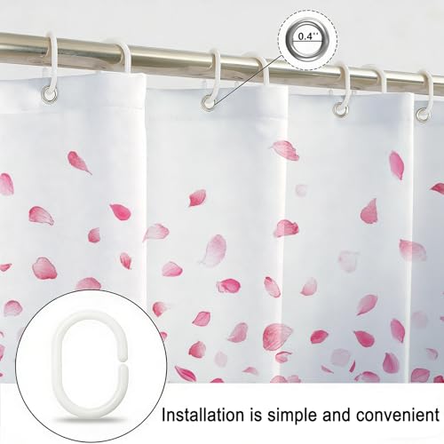 Mocsicka Pink Floral Shower Curtain, 72"x72" Waterproof Bathroom Decor